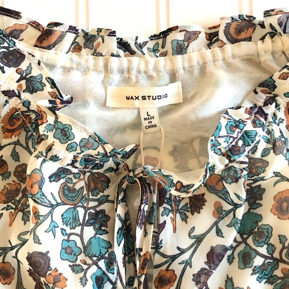 Max Studio Sleeveless Peasant Tank Top Size Large - Picture 5 of 9